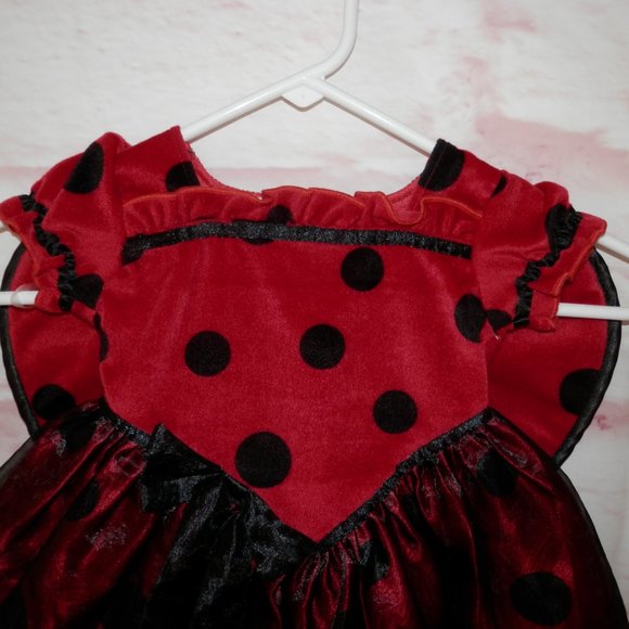 Ladybug Dress by Koala Kids 18 Months Adorable Outfit With Velour Wings 3602 - Picture 2 of 9